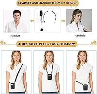 Vista 6 de Amplificador de voz portátil, auriculares inalámbricos y con cable, micrófono con altavoz, mini micrófono personal ligero para profesores