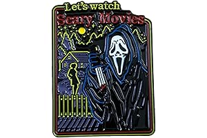 Let's Watch Scary Movies Enamel Pin: The Perfect Accessory for Horror Enthusiasts
