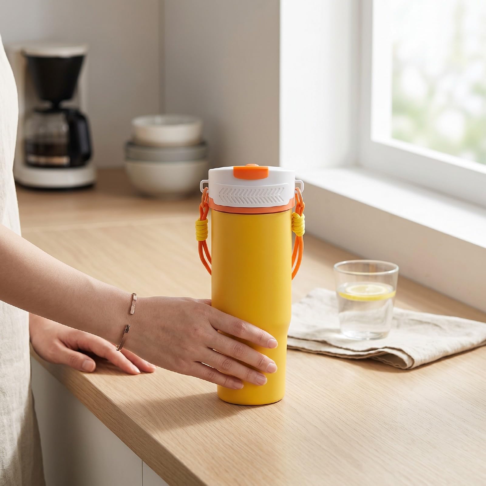 Yosoo Health Gear Batidora de Jugo Eléctrica Taza Exprimidor Recargable Botella Licuadora de Acero Inoxidable Batidora 900 Ml de Frutas Portátil Recargable por USB con Aislamiento de