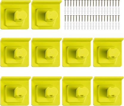 10 Pack Tool Holder Compatible with Ryobi 18V Power Tool Wall Mount Portable Holder Mount Hanger Storage Organizer with Screws Easy Installation for Workshop Garage