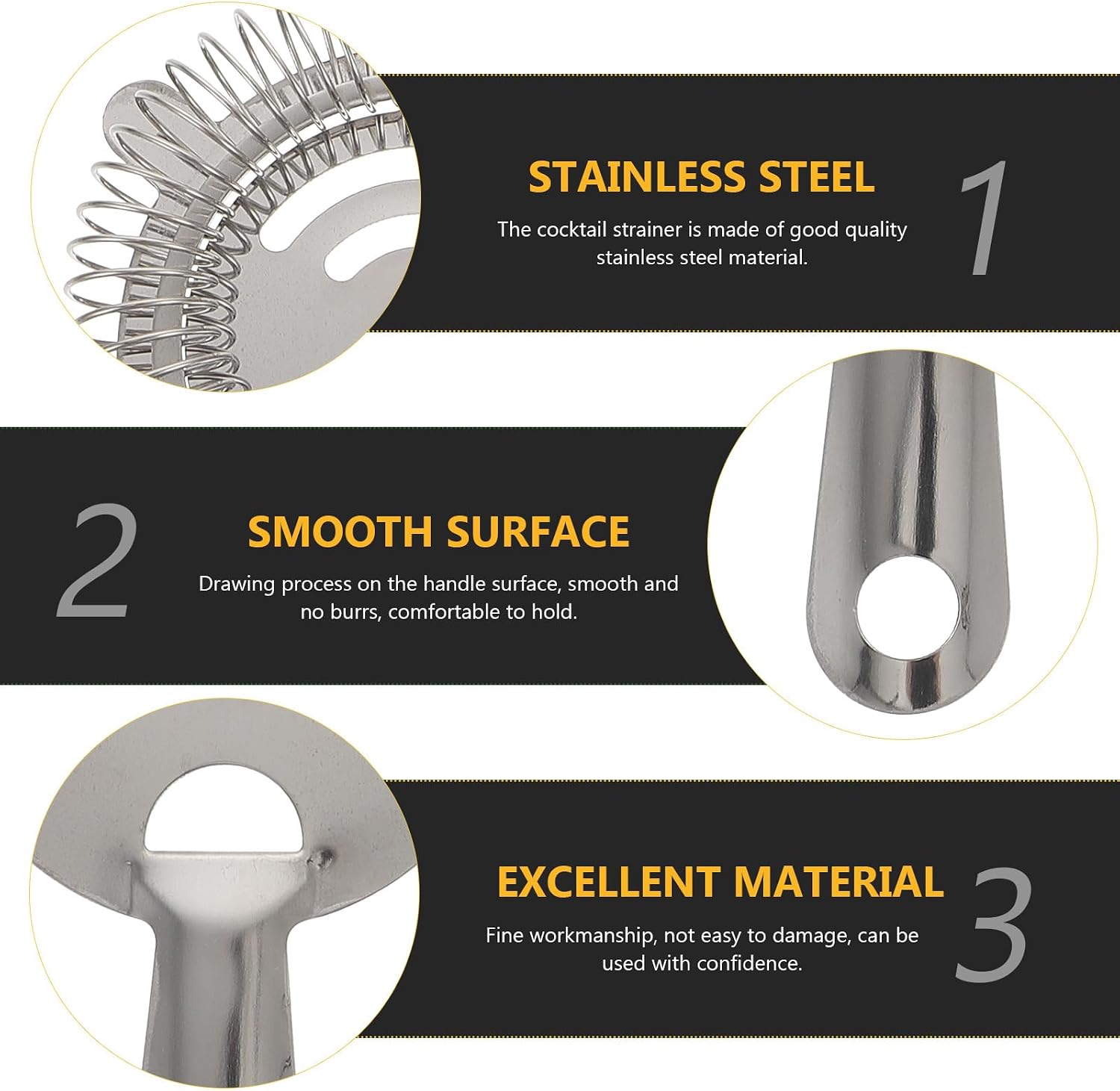 2pcs Bartending Drink Ice Filter Stainless Steel for Shakers
