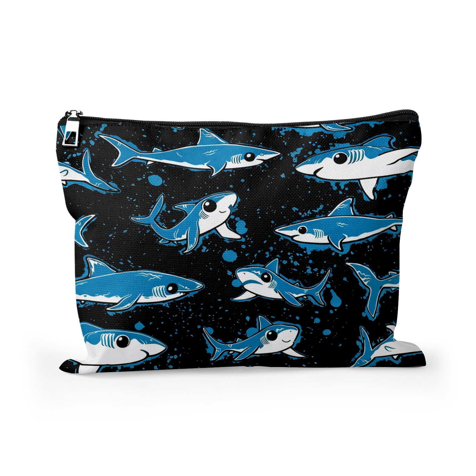 Cafl Underwater World Shark Makeup Bag Shark Toiletry Bag Cosmetic Bag for Women Large Capacity Makeup Bags Travel Toiletry Bag Accessories Organizer