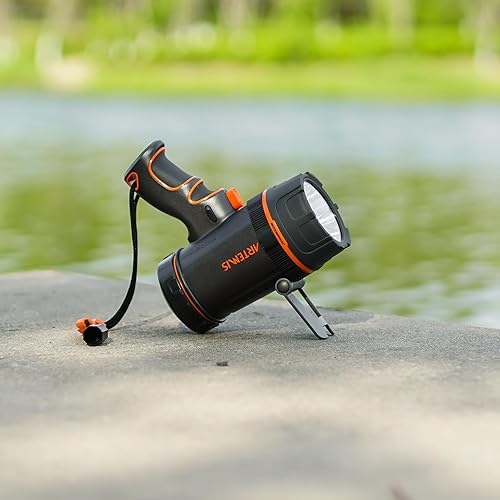 Miniatura 5 de GOODSMANN Foco recargable LED Spot Light Linterna de 2000 lúmenes Impermeable Luces de mano Proyector portátil recargable con silbato de emergencia