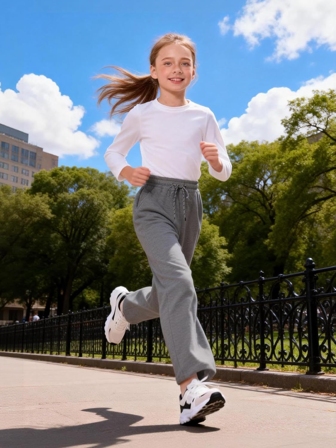 Girls Straight Leg Sweatpants Baggy Sweatpants Teen Girls 5-14Y - Image 3