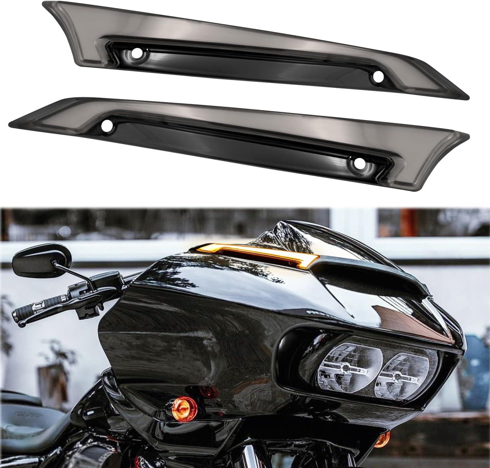 YHMTIVTU Windshield Trim Lights Windscreen Fairing Led Turn