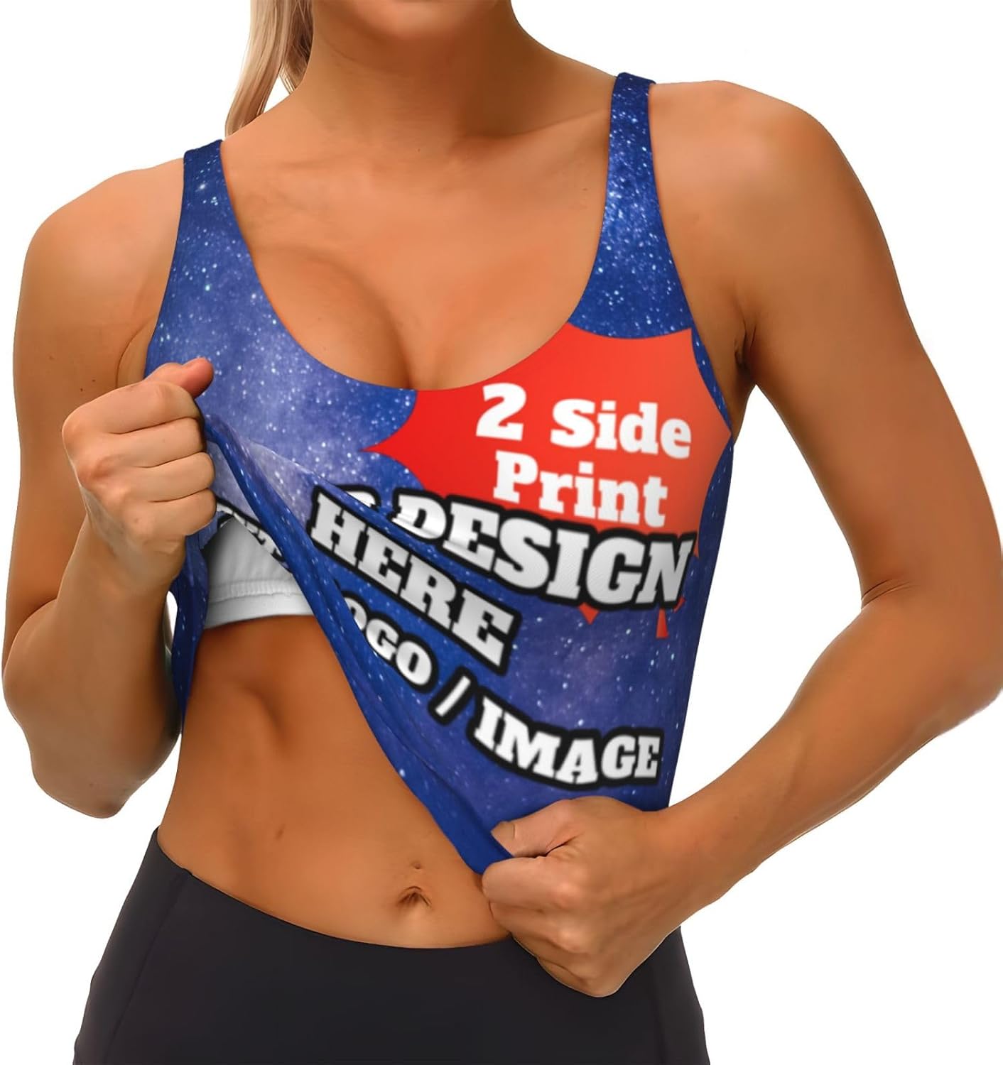 Custom Women's Sports Bra Personalized Photo Name Logo Text Sports Bra Sports Bras for Women - Image 4