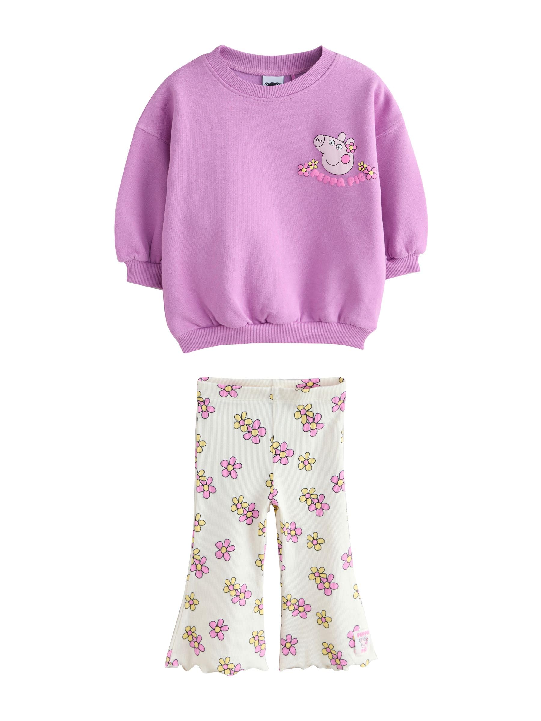 NEXT Ragazza Completo con felpa e leggings svasati
