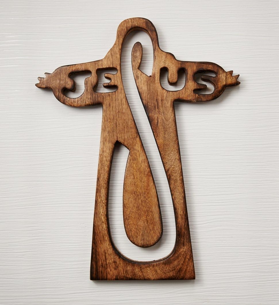 Decorative Crucifix Wooden Wall Cross Art Plaque Handmade for Home Decor , A Perfect Gift for Him or Her, Husband or Wife , Girlfriend or Boyfriend, Mom or Dad and Grandmotheror Granddad