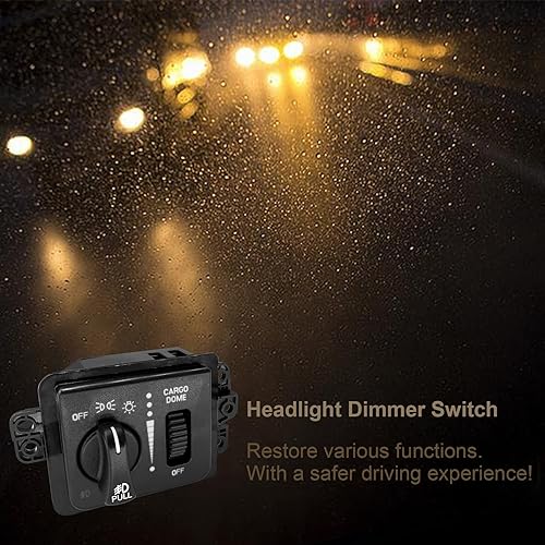 Miniatura 6 de Interruptor de faros delanteros Interruptor de lámpara de conducción con luz antiniebla, luz de carga  Reemplazo para Dodge Ram 150025003500