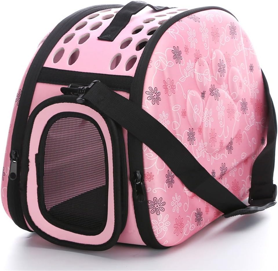 WOWOWMEOW Collapsible Small Animals Outdoor Breathable Carrier Lightweight EVA Travel Tote Bag Shoulder Bag for Guinea-Pigs, Chinchillas…