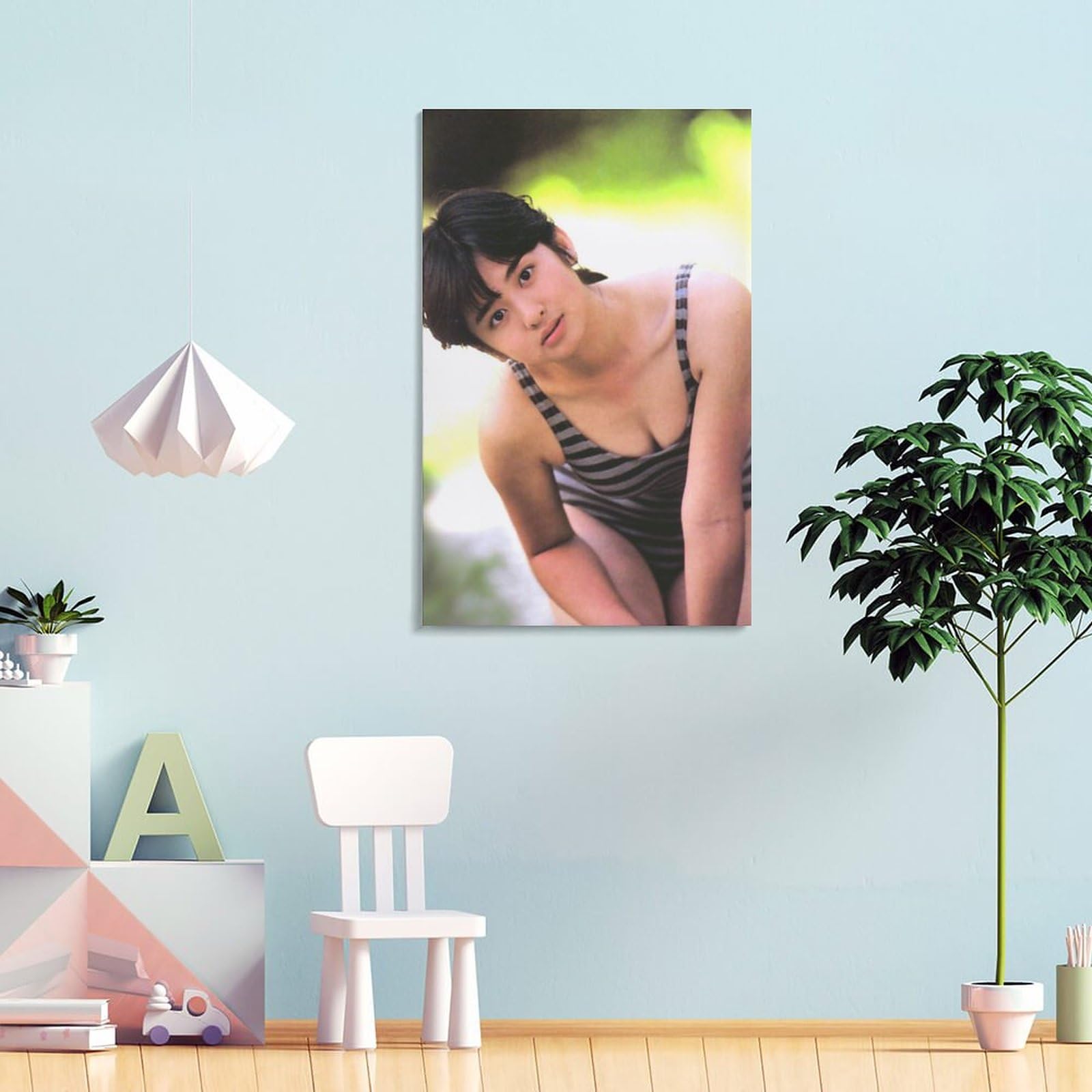 Amazon.co.jp: 斉藤由貴水着セクシー写真ポスター絵画 キャンバス 芸術