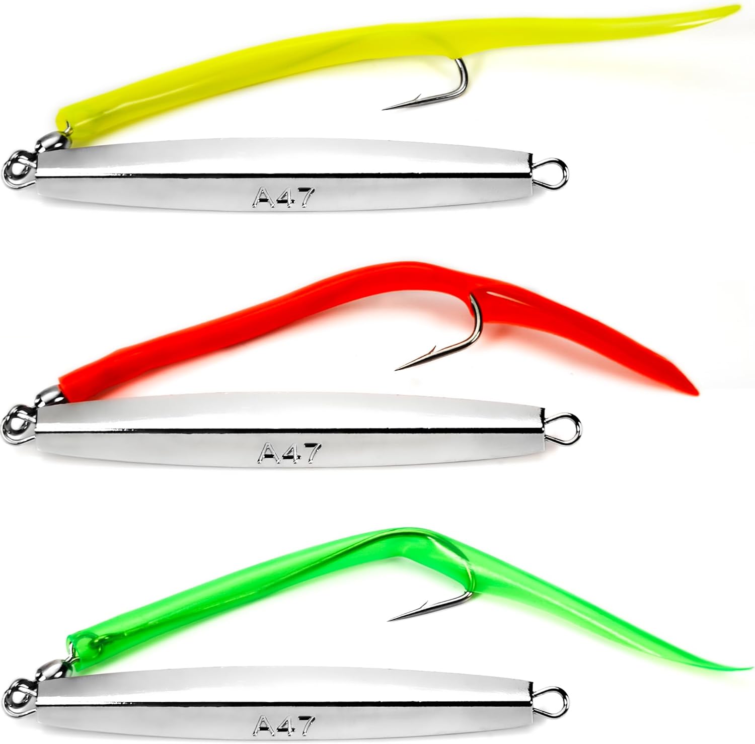 Diamond Jigs Saltwater Fishing Lures Sinking Metal Spoons, Casting Trolling Jigging Lures Bottom Surf Fishing Jigs for Bluefish, Striped bass, Tuna, Salmon, Deep Sea, Ocean