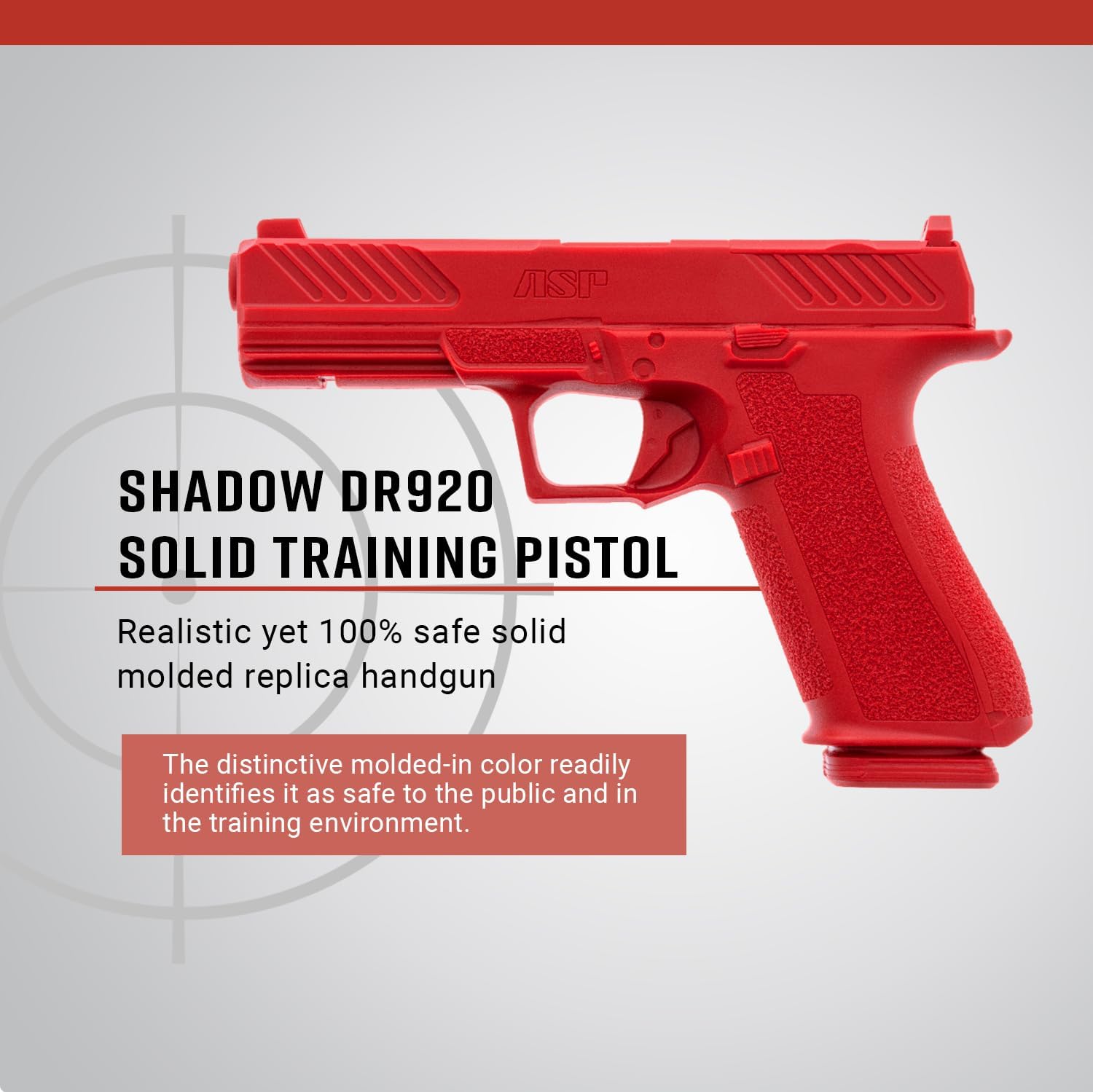 ASP Red Gun, Realistic Safe Training Replica Handgun, Non-Firing Law Enforcement Training Gun, Red