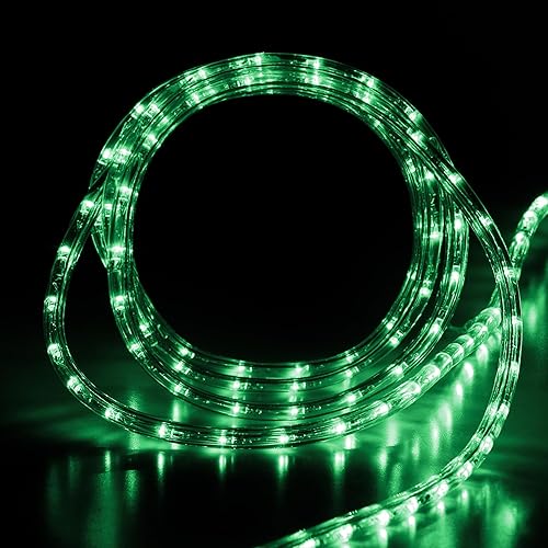 Cuerda de luz LED verde, tira de luces LED de 20 pies para exteriores, impermeable, iluminación decorativa para decoraciones de interiorexterior,