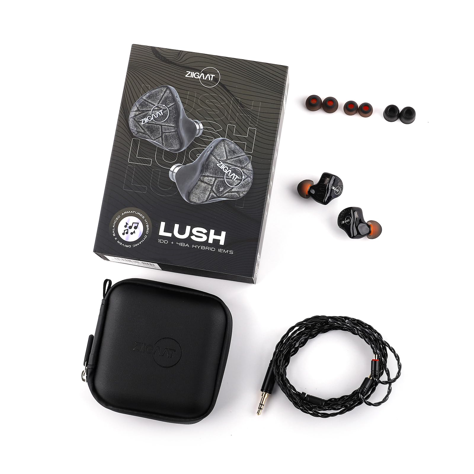 Linsoul ZiiGaat Lush in Ear Monitor, IEM Auriculares Híbridos 1DD+4BA, Audífonos de Estudio con Cable Desmontable para Profesionales de la Música Audiofilos(Azul)
