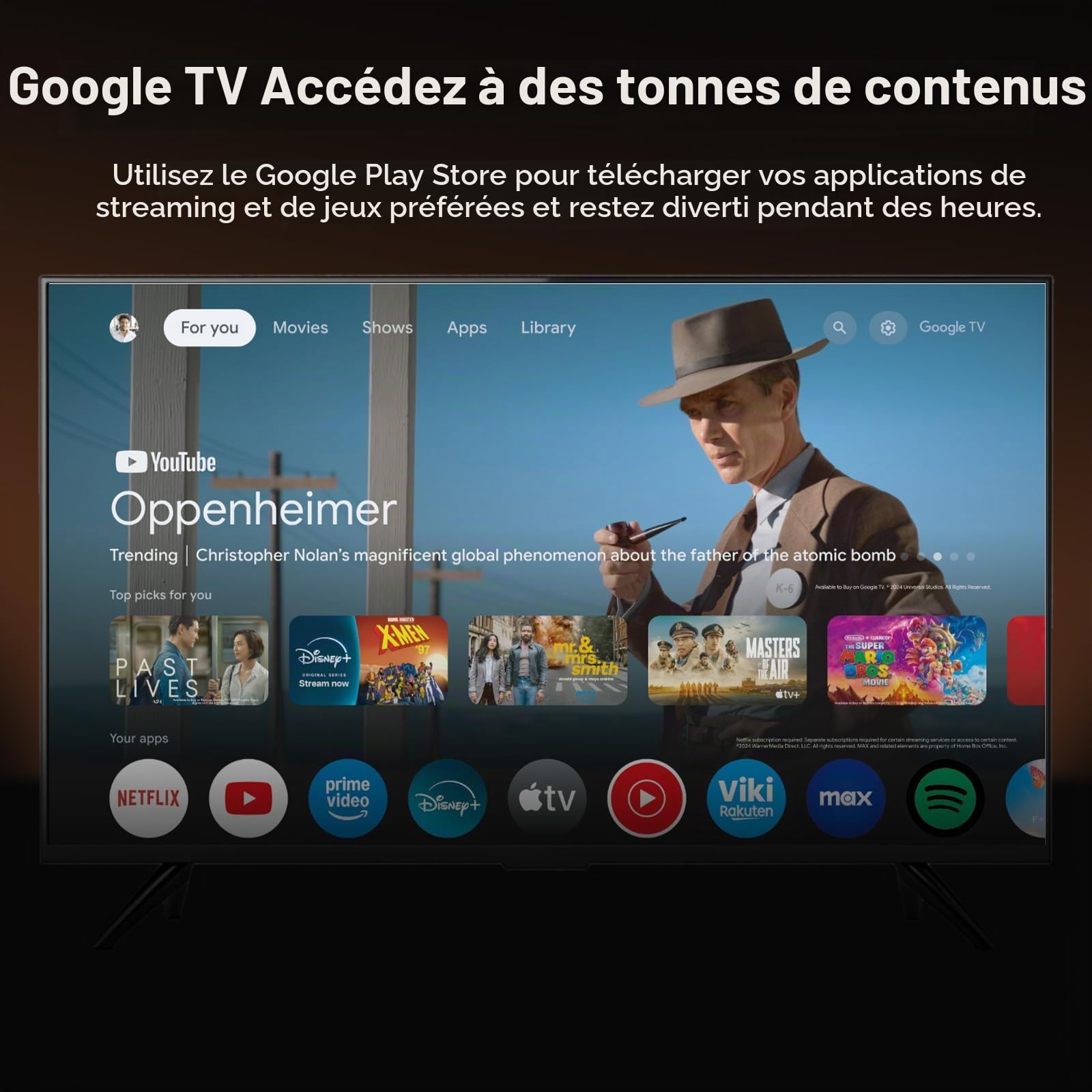 Xiaomi TV Stick 4K (2{^>e<^} génération), Xiaomi Streaming Stick compatible avec Google TV, Google Cast, télécommande vocale, compatible avec Wi-Fi 6, HDR10, Dolby Atmos et Dolby Vision