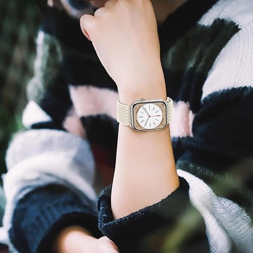 Miniatura 6 de HITZEE Compatible con la correa del Apple Watch de 1.92, 1.77, 1.73, 1.65, 1.61, 1.57, 1.49, 1.49, bandas elásticas trenzadas con cierre magnético