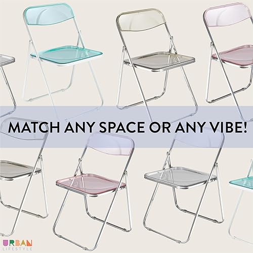 Miniatura 8 de Urban Lifestyle Silla plegable moderna de acrílico transparente con marco cromado, transparente