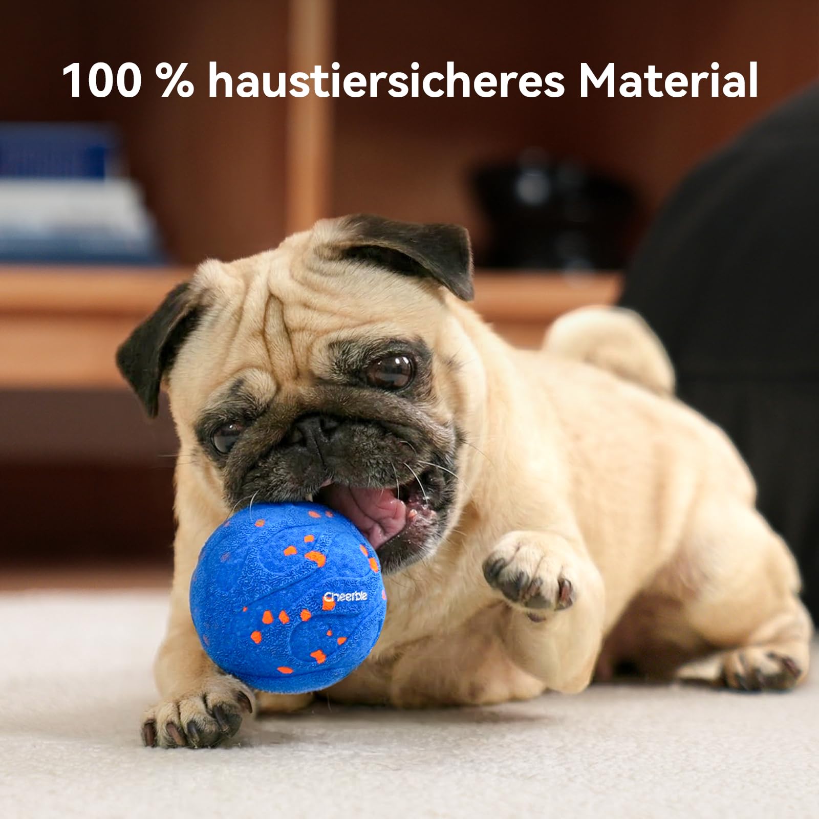 Cheerble Interaktiver Hundeball - Wicked Ball Air Neo mit Beruhigungsmodus | Hundespielzeug Ball mit 3 Spielmodi, IPX7 wasserdicht, E-TPU, leises Hundespielzeug für kleine & große Rassen, Blau