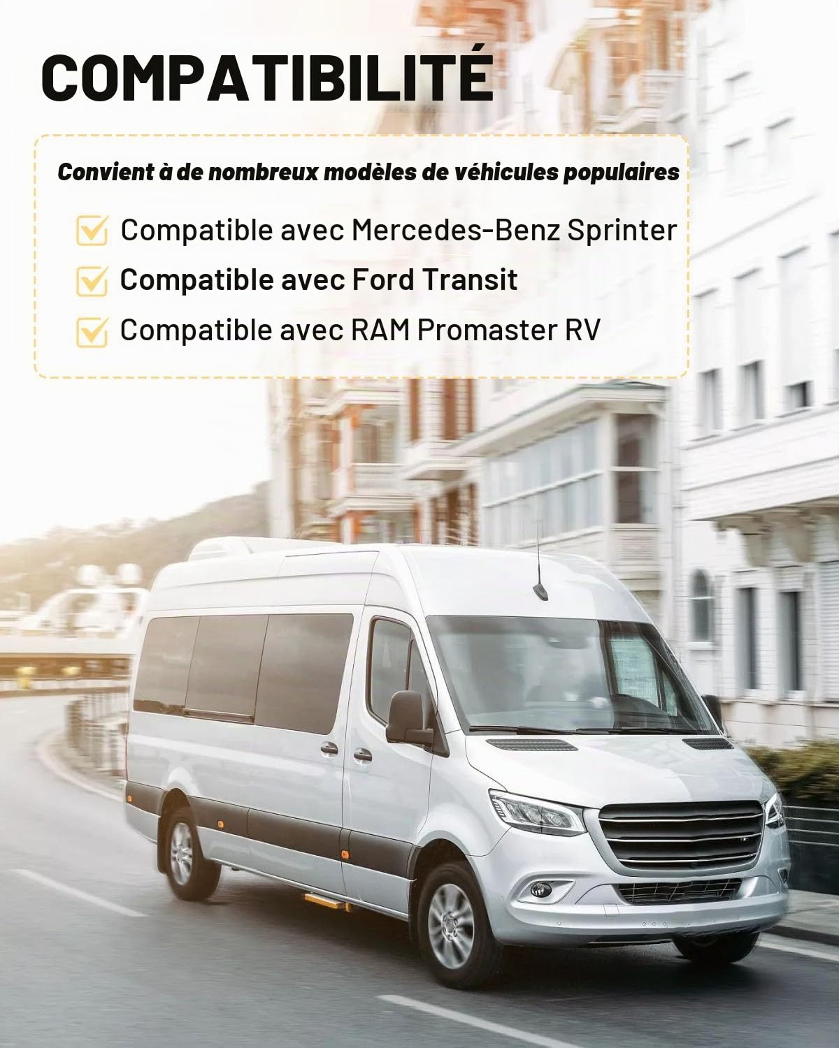 Armoire de rangement souple pour camping-car de 91,4 cm, organisateur pour camping-car compatible avec Mercedes-Benz Sprinter, compatible avec Ford Transit, compatible avec RAM Promaster