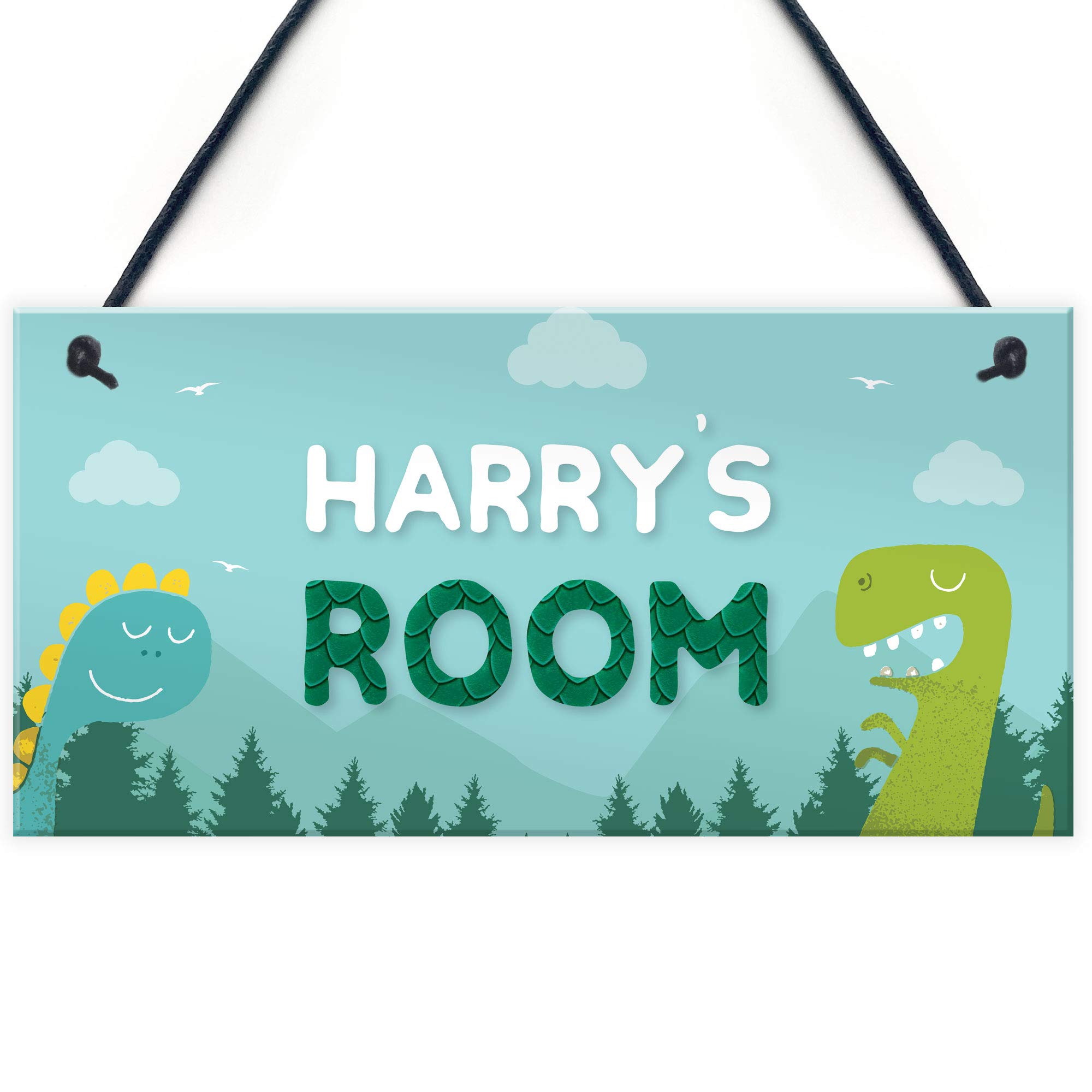 Red Ocean Dinosaur Personalised Door Plaque Sign Kids Bedroom Accessories Nursery Decorations Birthday Gift For Son Boys
