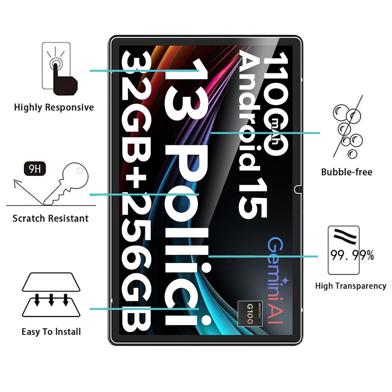 3 Pellicole Vetro Temperato Vetro Temperato Per Doogee X98 / X98 PRO Pellicola Prottetiva Accessori DOOGEE X98 3 Pezzi