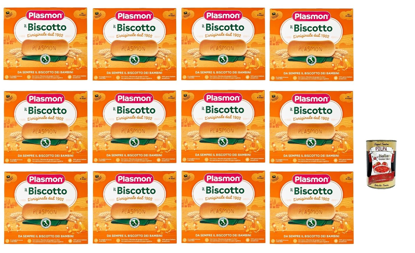 Plasmon Biscotti kekse 12x 320g + Italian Gourmet polpa 400g