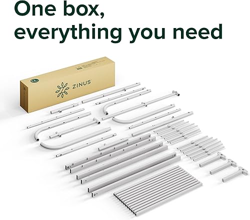 Miniatura 33 de Plataforma Zinus Arnav, Doble, Blanco Blanco,Negro -