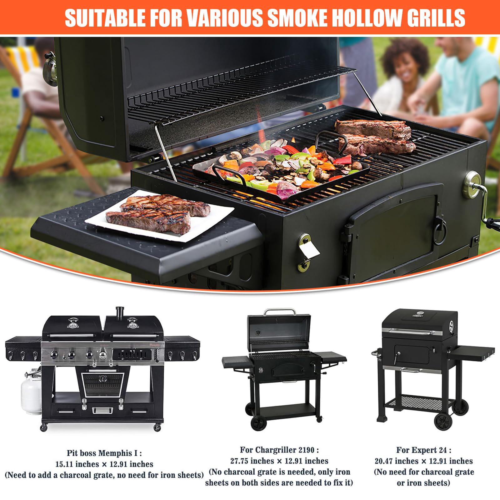 Denmay 38,5-73 cm, ciotola regolabile barbecue a carbone Tepro Toronto, Taino a carbonella, ricambi Activa Angular, EL Fuego Montreal, griglia universale
