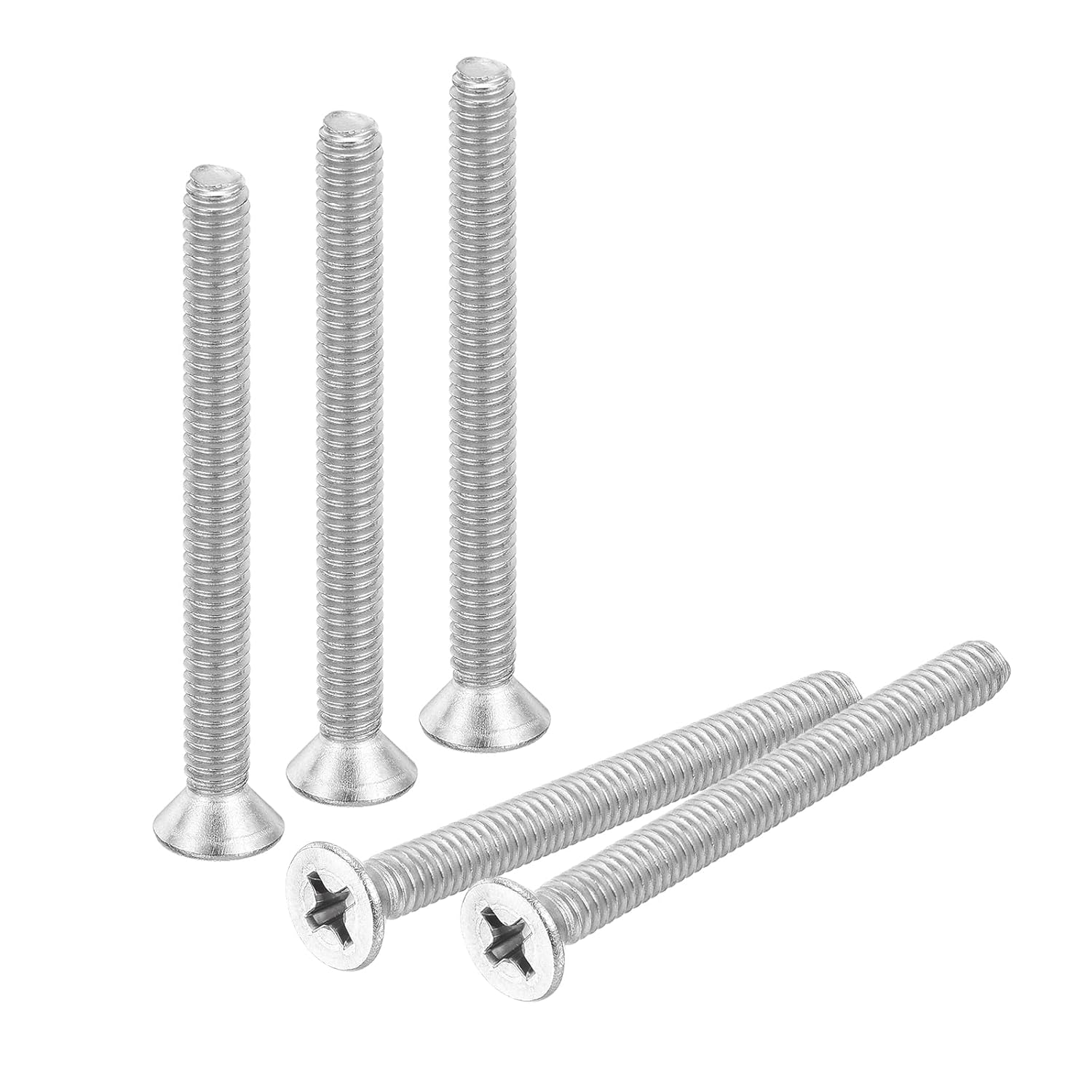 uxcell 100 pcs #8-32x1-3/4 inches Machine Screws Phillips Pan Cross Head Screws Fasteners Bolts 304 Stainless Steel Silver for Wall Socket,House Repairs