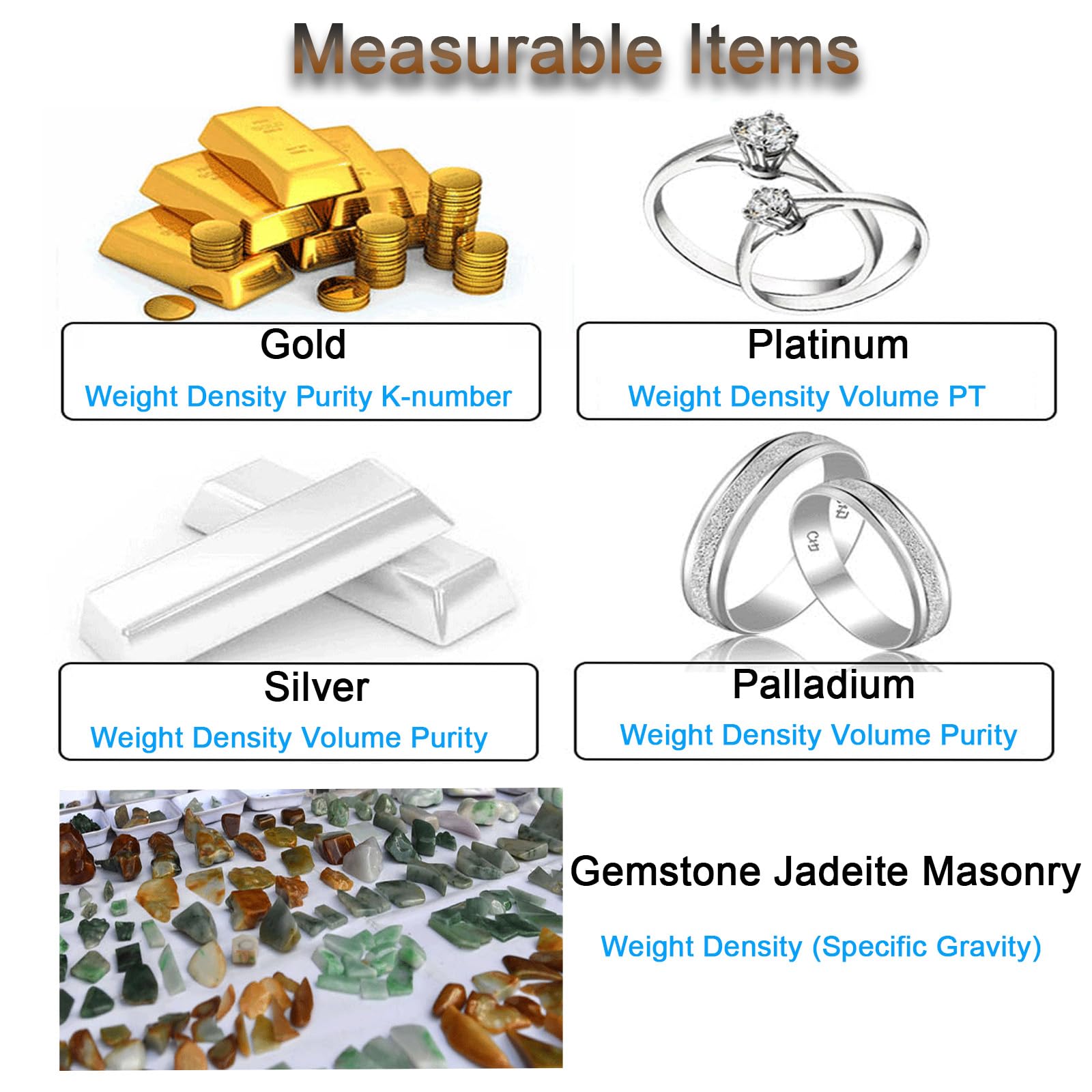 Gold Reinheit Analysegerät, Edelmetall-Testgerät für Schmuck, Pfandleihhäuser, Labor mit Drucker