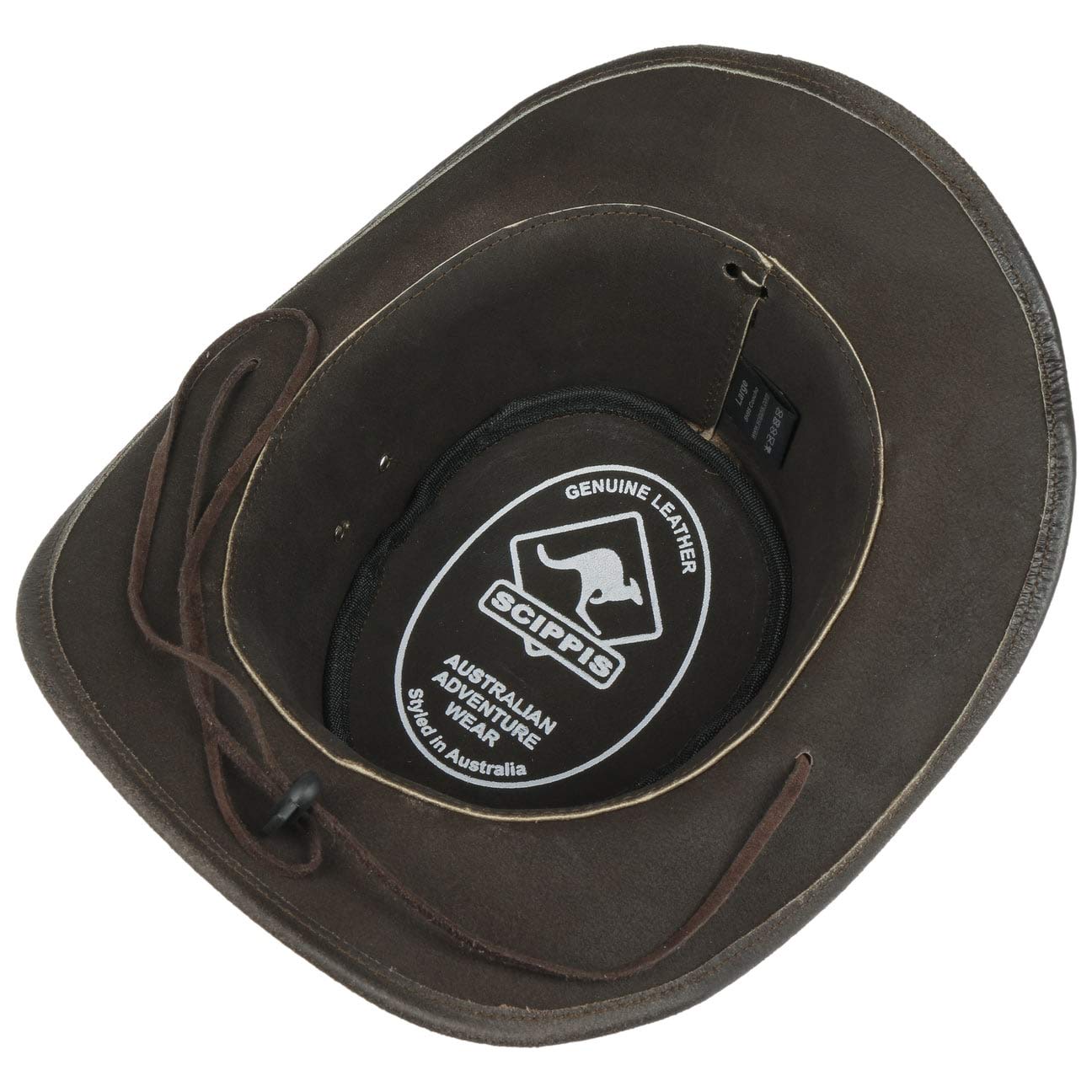 SCIPPIS Sombrero de Piel Concho Mujer/Hombre - Australiano Vaquero Rodeo con Tira para el mentón, Banda Verano/Invierno Primavera Verano Otoño Invierno