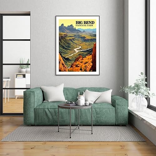 Miniatura 7 de Eleville 11X14 sin marco Big Bend Parque Nacional Texas Retro Geografía Ilustración abstracta Arte Impresión Póster Wall Office Home Decor wgn861