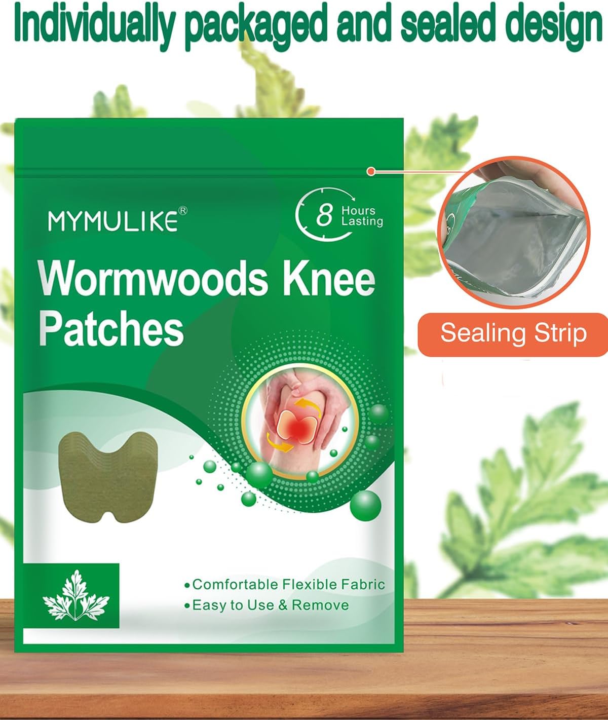 Knee Patches, 100 Count Warming Herbal Plaster Knee Patches, Wormwood Extract Sticker 8 Hours Lasting Soothing Joint Discomfort for Knee, Back, Neck, Shoulder image 4 of 14 B0D4LRXWMR