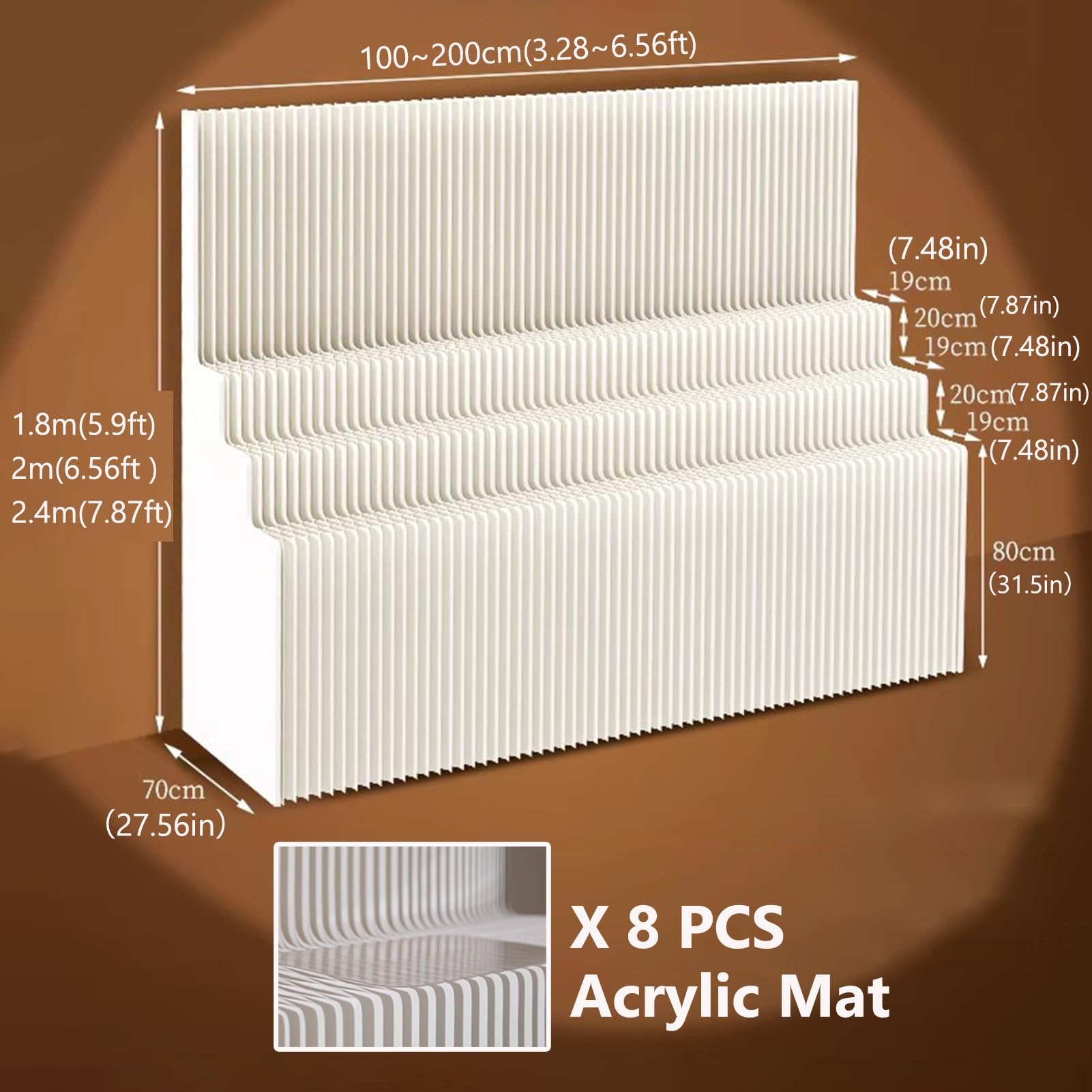 Biombo Separador Divisor De Habitación De Papel Retráctil, Pantalla De Privacidad Plegable, Divisor De Habitación De Pared De Papel Plegable Con Estante De Exhibición De Almacenamiento De 3 Capas(2x2m