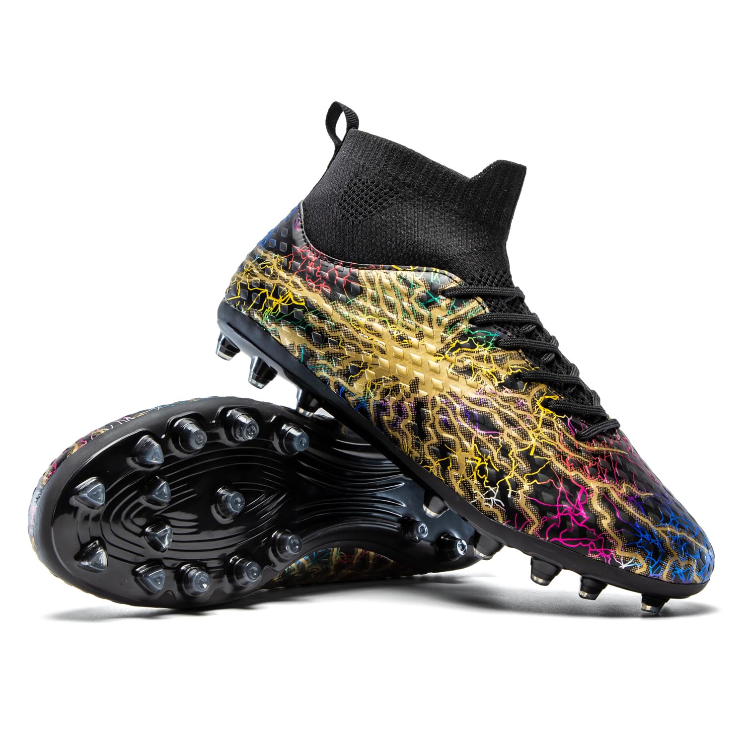 zeubnxs Soccer Cleats Mens - Lightweight High Tops Lace Up Football Shoes Professional Athletic Unisex Soccer Shoes Youth Training Sneakers-picture-21