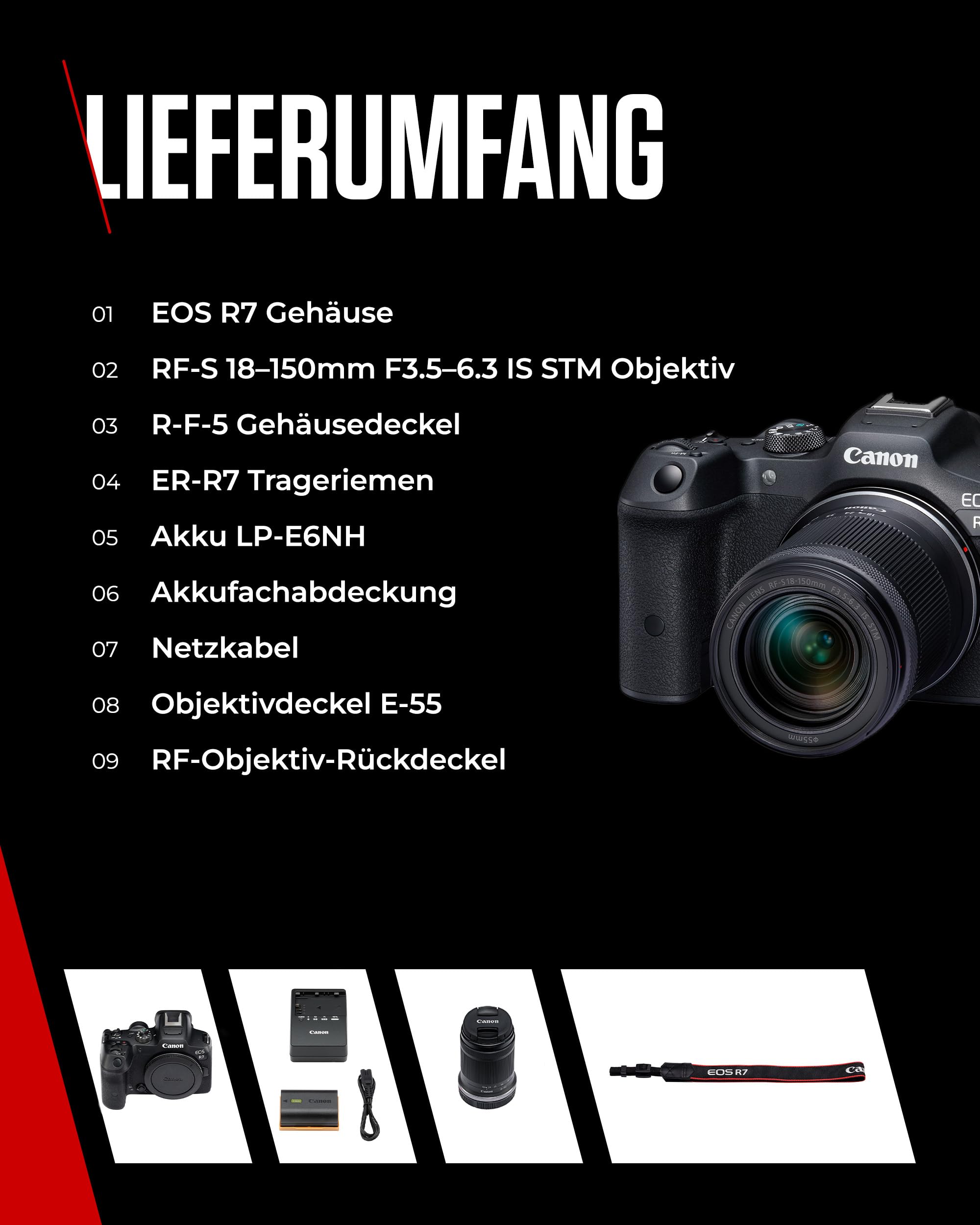 Canon EOS R7 Systemkamera mit RF-S 18–150mm Objektiv – 32,5 MP APS-C CMOS-Sensor – Dual Pixel CMOS AF II, integrierte Bildkombination, UVC/UAC-kompatibel - Perfekt, um Naturmomente einzufangen