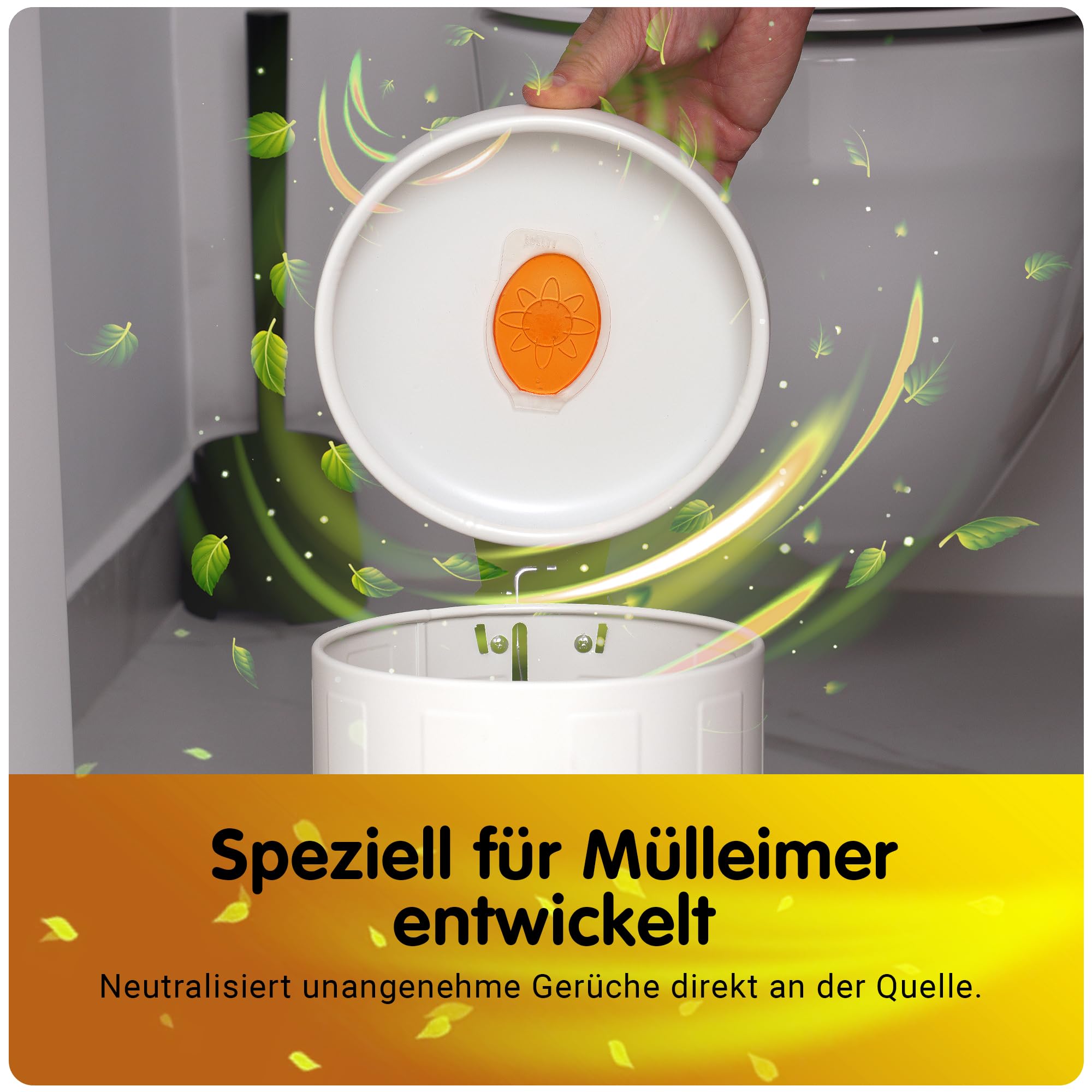 eidem Cubo de basura desodorante 2 en 1, aroma cítrico, neutraliza los olores y proporciona una frescura duradera hasta 5 semanas, fácil de instalar
