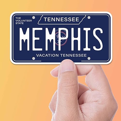 Miniatura 4 de Memphis Tennessee License Plate Sticker, TN Souvenir, Western Tennessee Bumper Sticker for Car, Mississippi River Decal for Hydroflask & Laptop