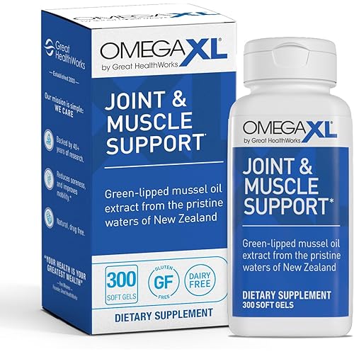 OmegaXL Joint Support Supplement - Natural Muscle Support, Green Lipped Mussel Oil, Soft Gel Pills, Drug-Free, 300 Count