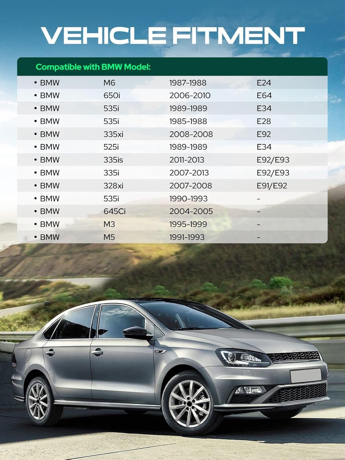 YHTAUTO 5x120mm Hub Centric Wheel Spacers 15mm Compatible with BMW 3/5/6 Series, M3 M5, M6, 328xi 335i 335xi 335is 525i 535i 650i 645Ci, 5 Lug Tire Spacers w/ M12x1.5 Stud, 72.56mm Hub Bore 2PCS Black