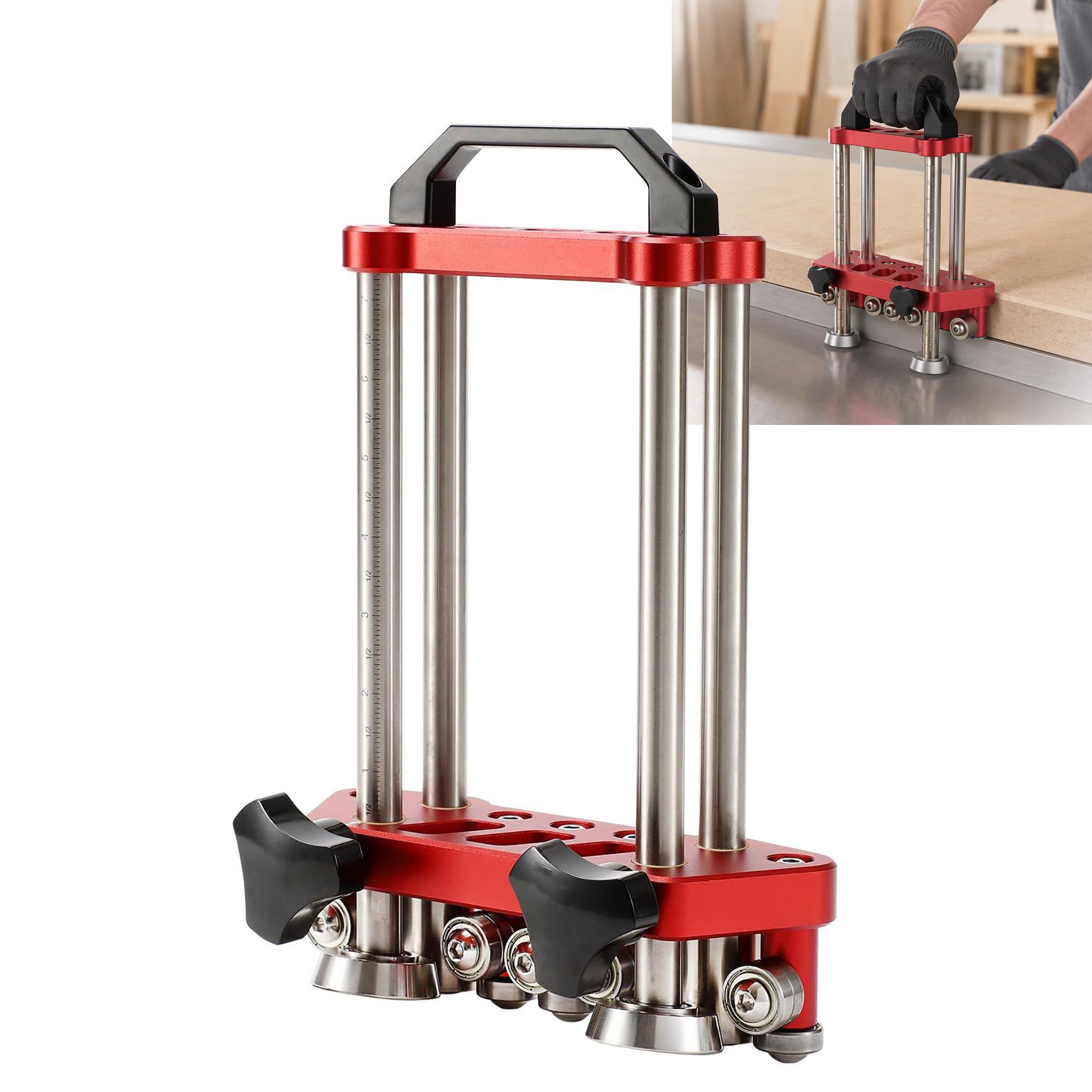 Ręczna Zwijarka do Blachy, Zwijarka Walcowa do Blach 0,1-1 mm, Przenośna Rama ze Stopu Aluminium & Wał ze Stali Nierdzewnej, Regulowana Wysokość 0,7-18 cm, do Projektów DIY Warsztatowych