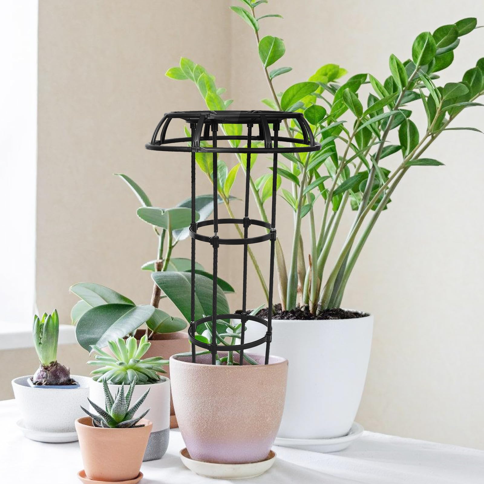 ABOOFAN Enrejado para Plantas Soporte para Plantas Trepadoras Soporte para Flores Interior y Exterior Negro 25.4 Hierro Recubierto de Plástico y PP y Jardín