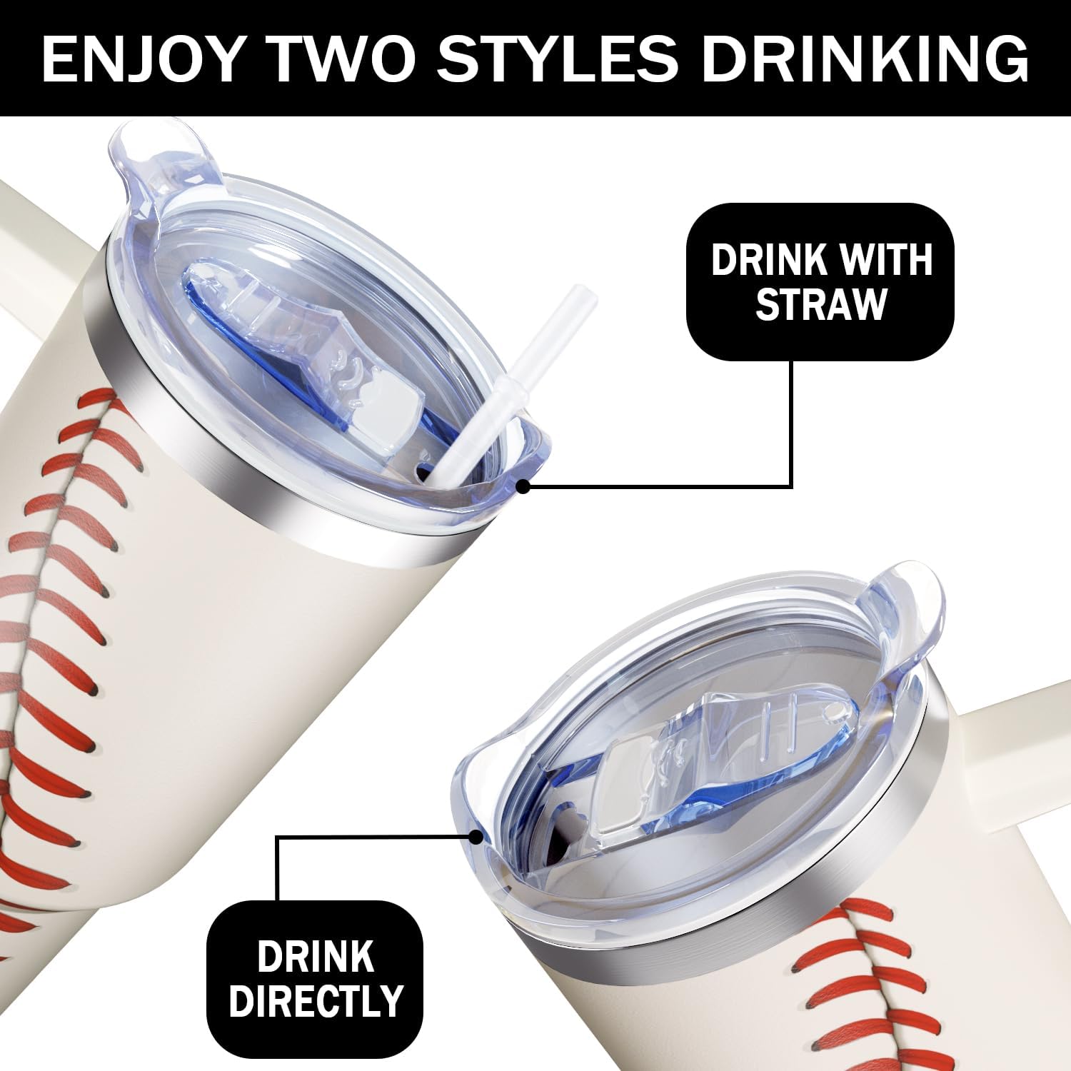 40oz Baseball Tumbler Baseball Gifts Stuff for Men Women Gift for Coach Lovers Fan Mom Stainless Steel Cup - Image 5
