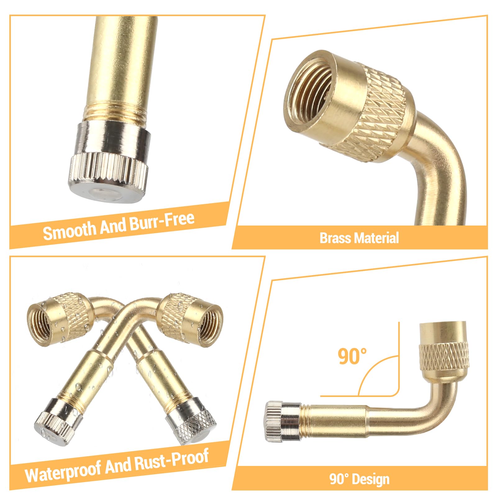 Adapter do zaworów opon, 2 sztuki 120mm elastyczne gumowe przedłużki do zaworów opon, 2 sztuki pod kątem 90° adapter do zaworów opon, adapter do zaworów samochodowych do samochodu, motocykla, roweru