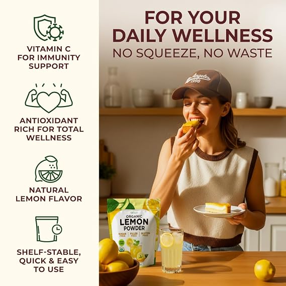 Gya Tea Co Matcha Powder & Lemon Powder Set - USDA Organic, Vegan, Non-GMO, No Sugar Added - For Drinks, Baking & Healthy Recipes - 2x1.1 Lb