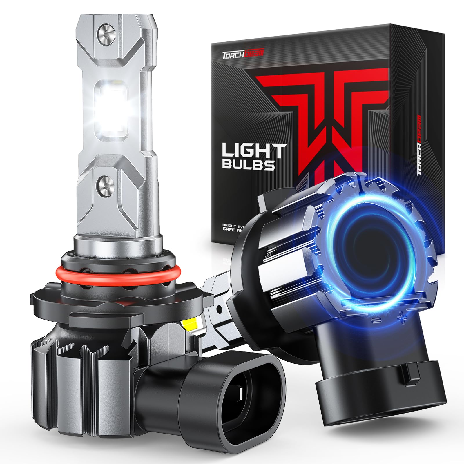 Torchbeam T1S 9005 2026 Model LED Light Bulbs, 75000LM 6500K Crystal White, 2-Pack