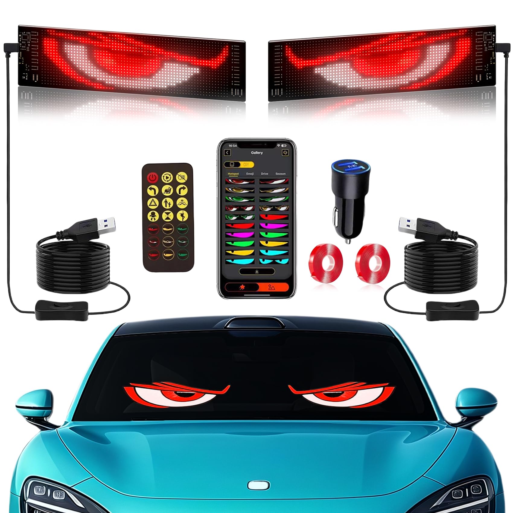 Led Car Eyes 2PCS Devil Eyes Light For Cars,Programmable LED Eyes For ...