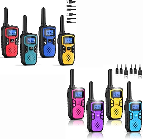 Miniatura 1 de Wishouse Walkie Talkies para adultos y niños, recargable de largo alcance, paquete de 8 unidades, regalo familiar para acampar