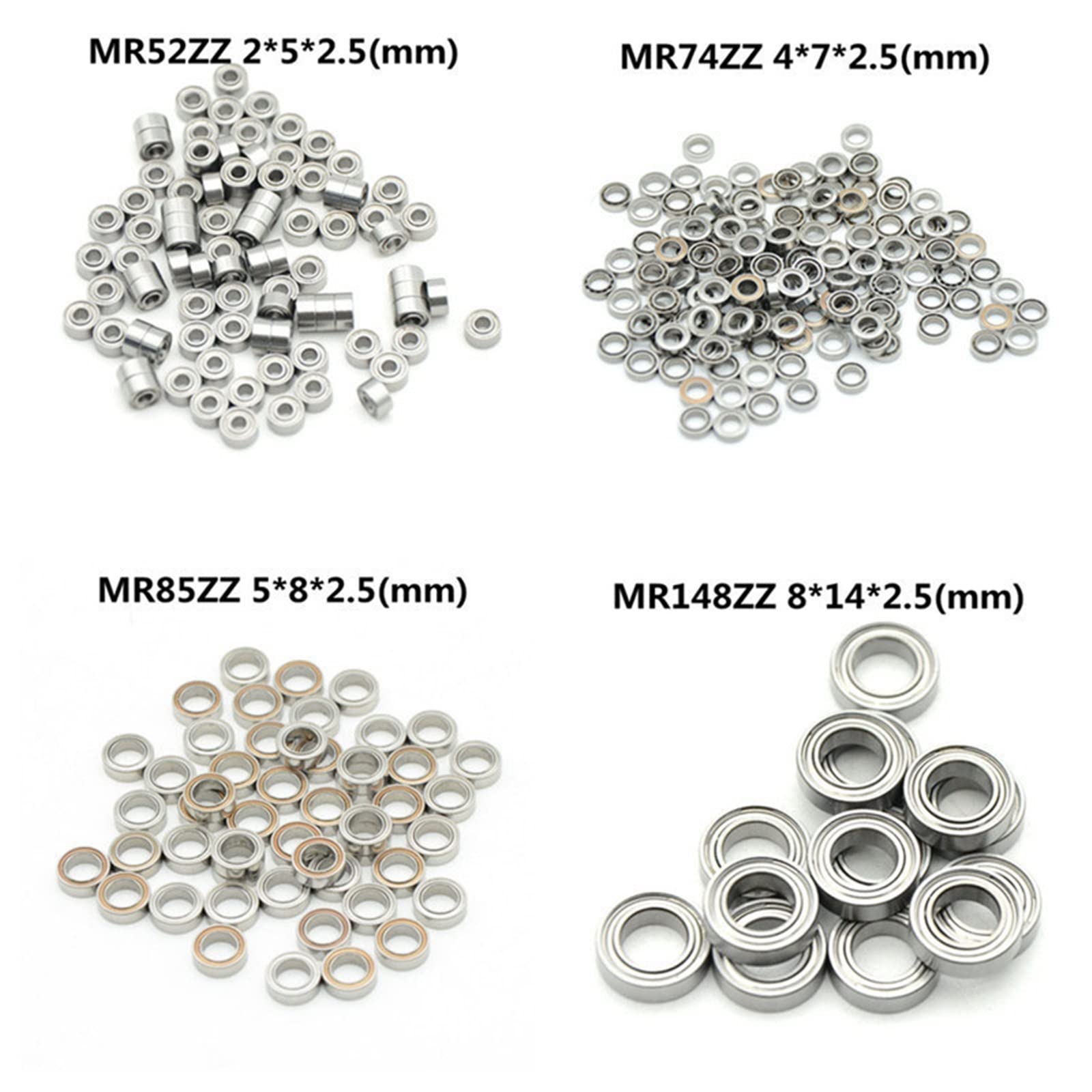 Rodamientos de Bolas Blindados de Metal, 10 unids/Lote, Serie MR MR52ZZ MR63ZZ MR85ZZ MR95ZZ MR128ZZ (Size : Mr149zz 9x14x4.5mm)